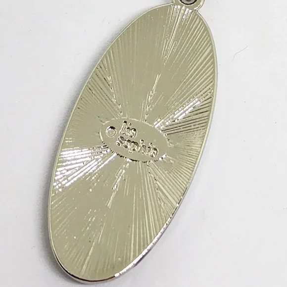 Lia Sophia MATRIX Genuine Turquoise MCM Design Silver Pendent Necklace Slide - Picture 2 of 5